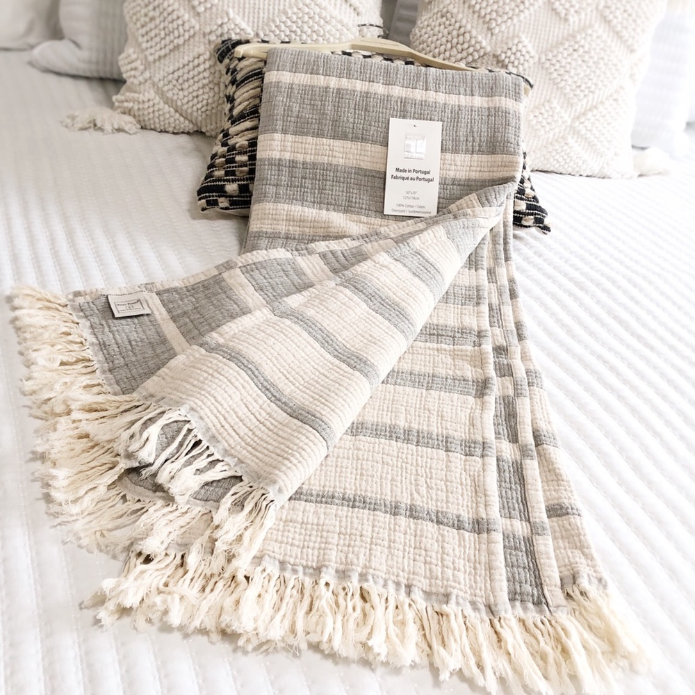 100% Cotton Texteis Penedo Fine Throw Blanket